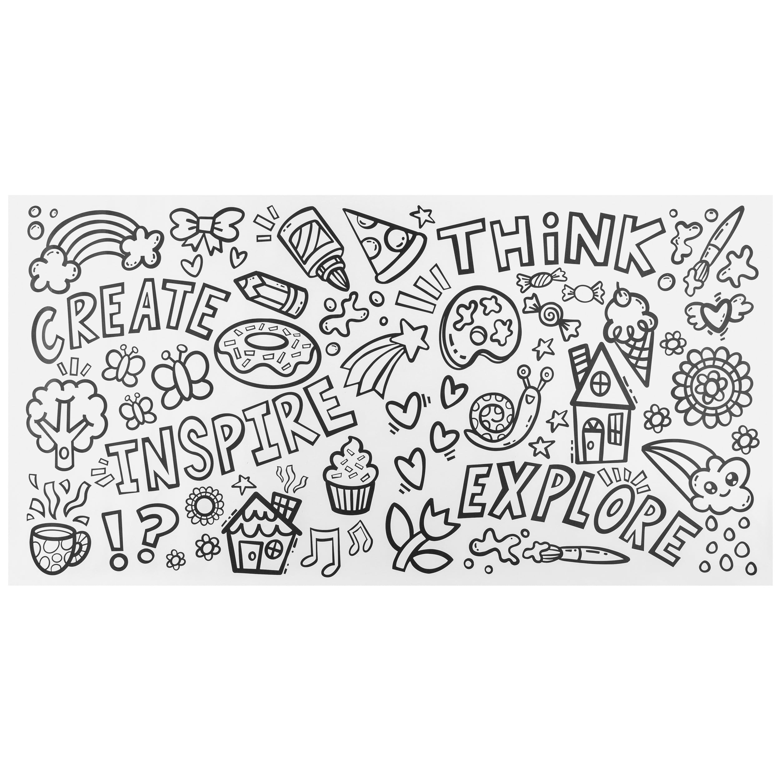 Prang Doodle & Drawing Rolls by Cassie Stephens, White, 58" x 30", 4 Designs (1 per Sheet) - Image 6