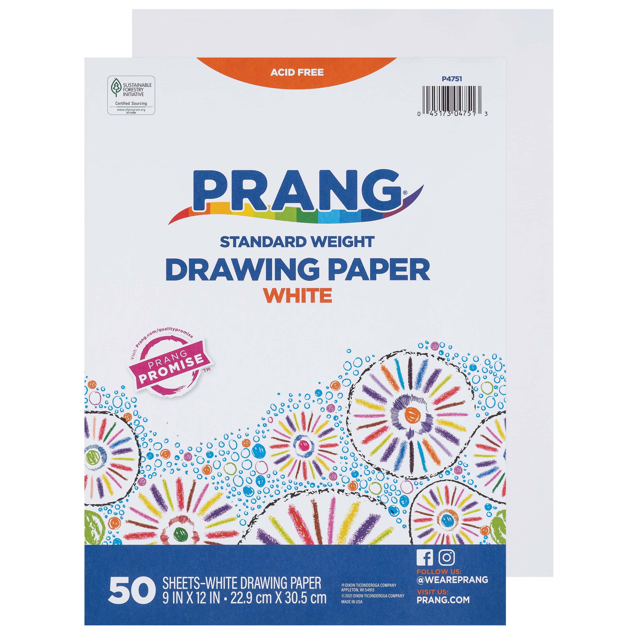 Prang (Formerly Art Street) Drawing Paper, White, Standard Weight, 9" x 12", 50 Sheets - Image 3