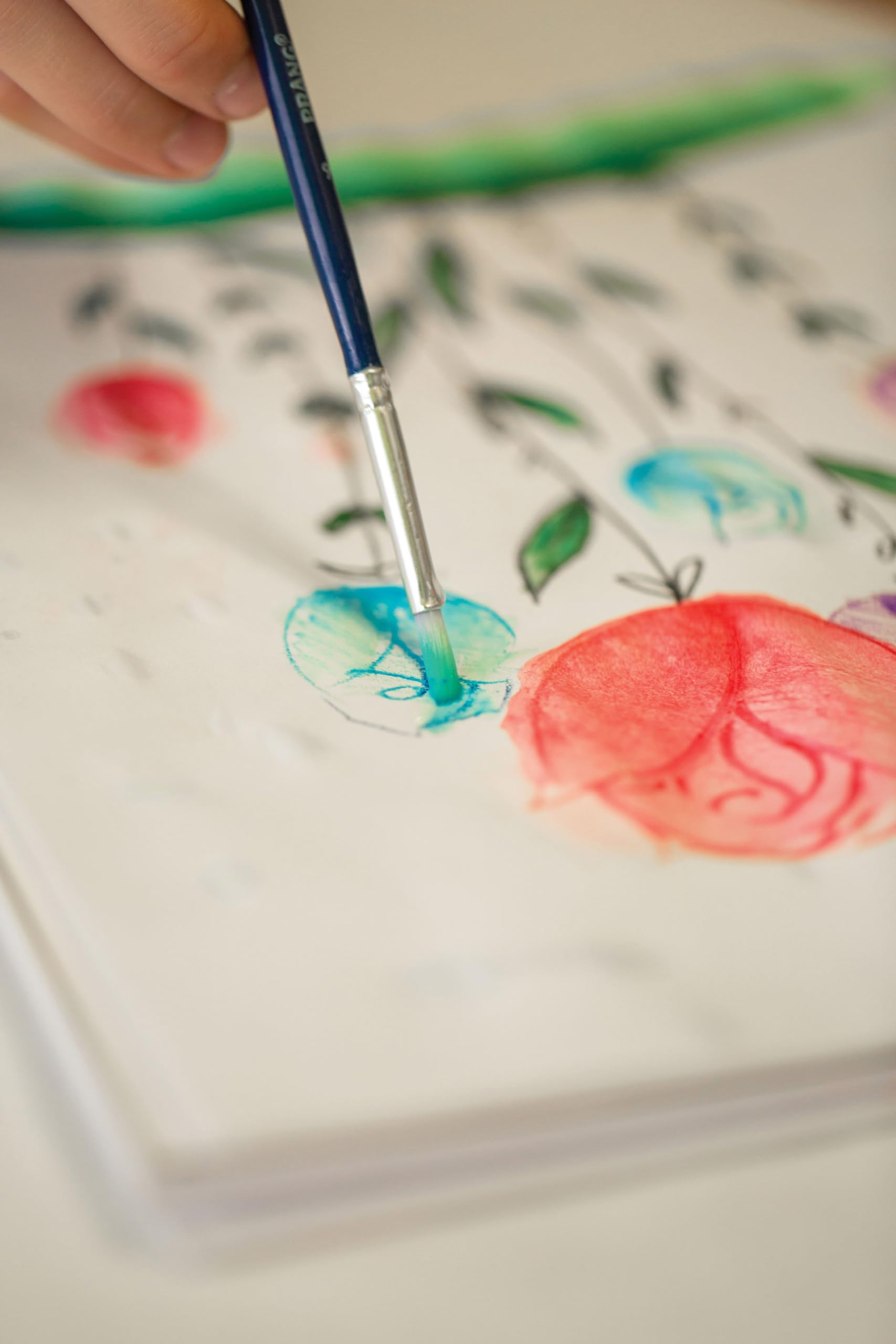 Prang Hobby Five-Brush Set, Assorted Sizes, Natural Hair, Flat; Round Profiles, 5/set - Image 6