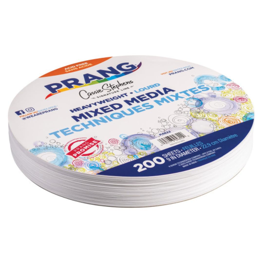 Prang PAC4822 Heavyweight Mixed Media Paper Circles, 9" Diameter, White, Created by America's Art Teacher Cassie Stephens, 200 Sheets/Pack - Image 4