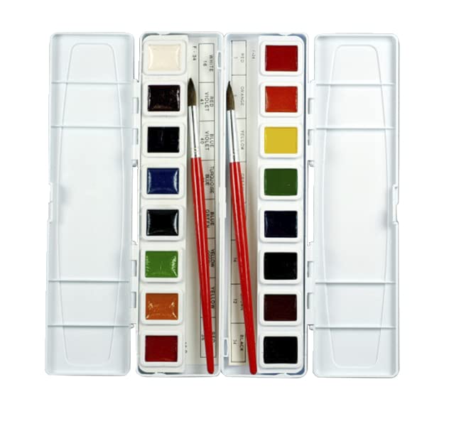 Prang Semi-Moist Watercolors 16-Color Half Pan Set - Image 3